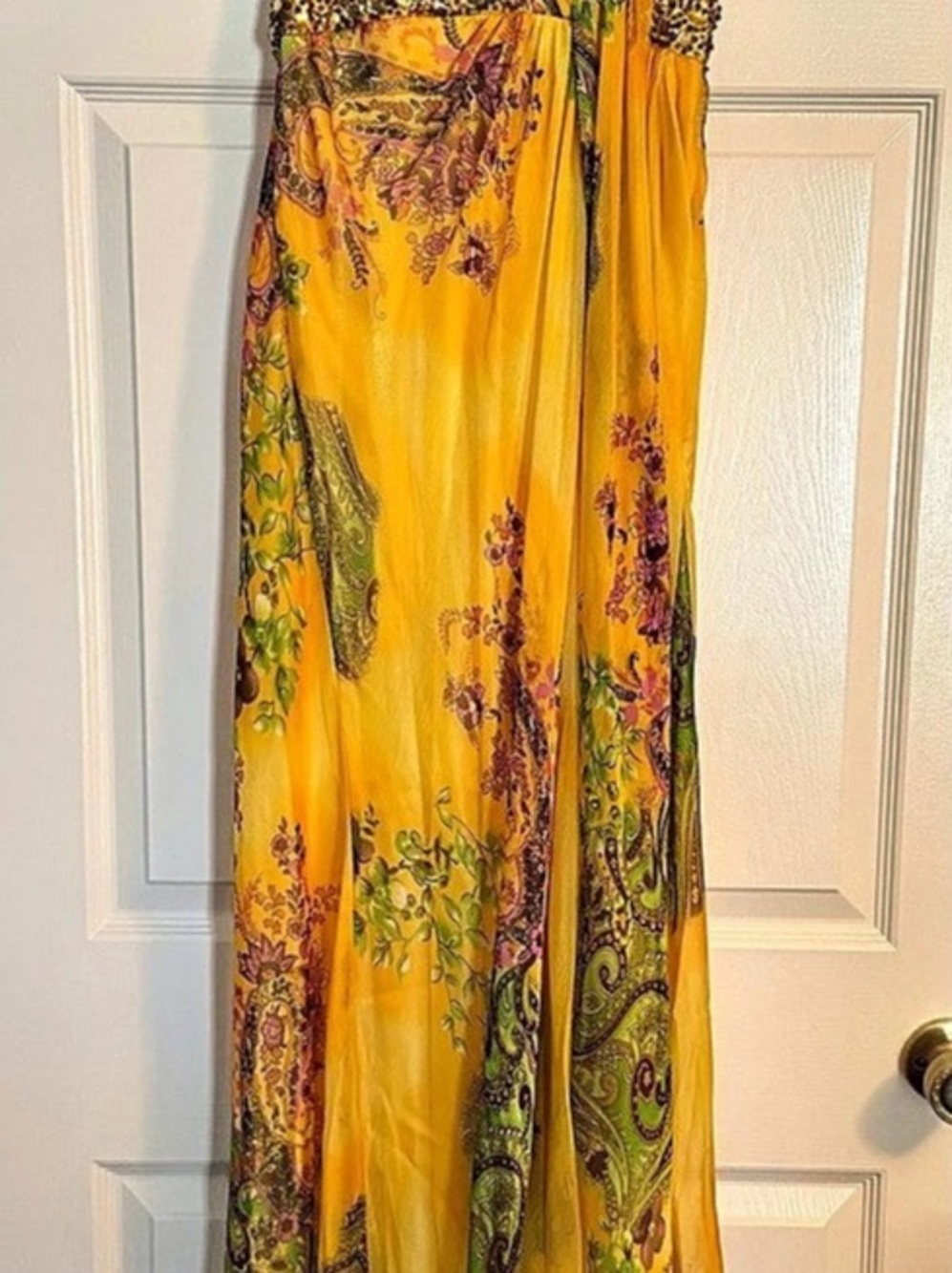 Josh & Jazz Yellow & Purple Paisley Maxi Dress.
